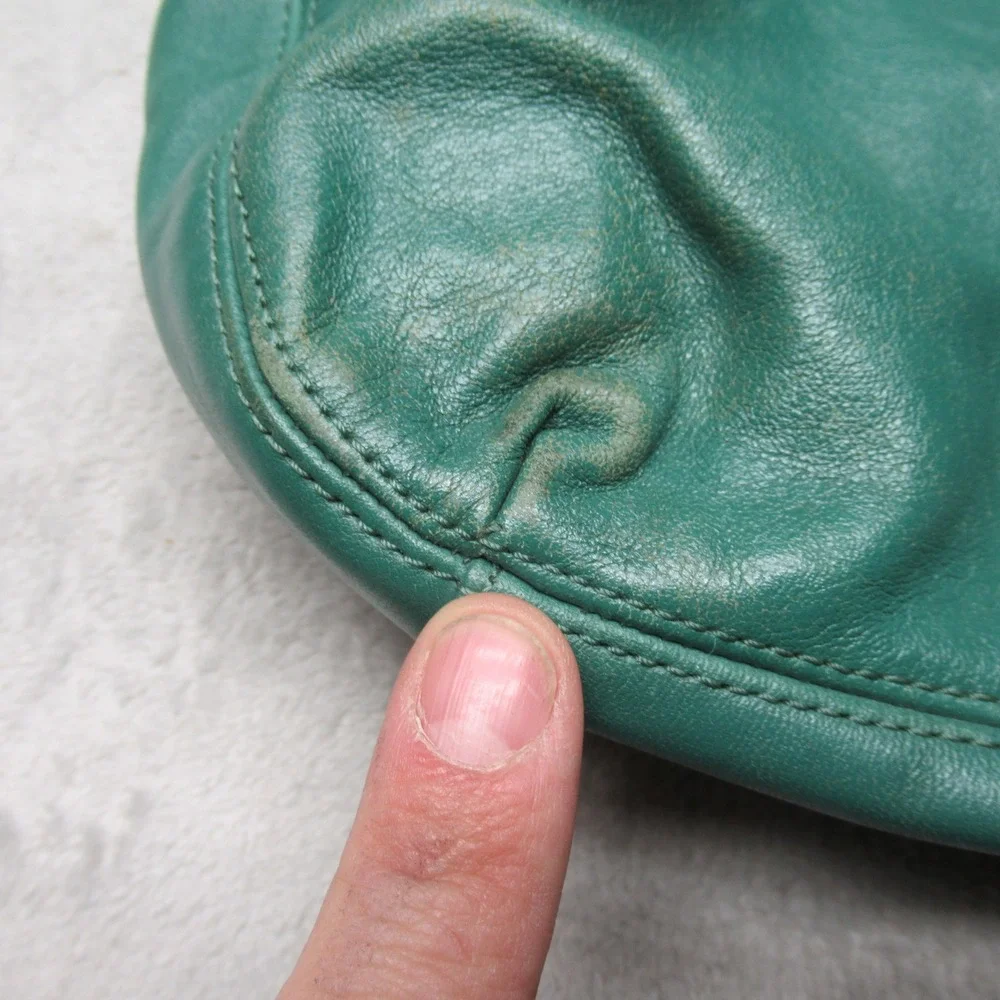 Coach Ashley Crossbody Bag Green Leather Detachable‎ Adjustable Strap Shoulder